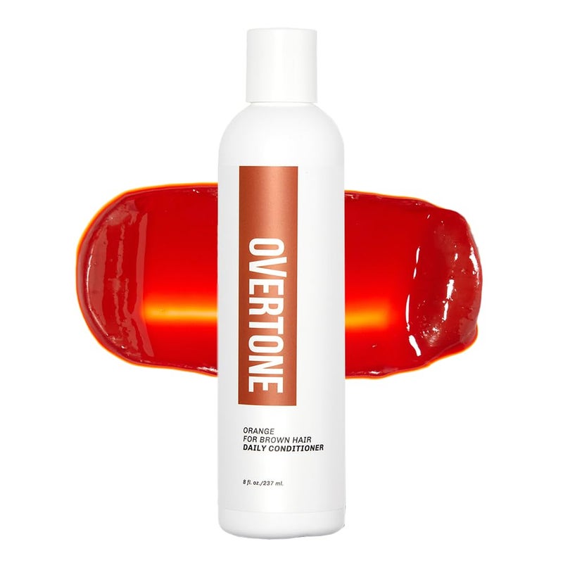 Overtone Daily Color Depositing Conditioner for Dyed  Natural Hair 8oz Temporary Coloring with Shea Butter  Coconut Oil Refresh Color  Prevent Fading Vegan CrueltyFree Orange for Brown